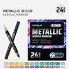 24 Farben Doppelspitz-Metallik-Acryl-Farbstift-Set, Lebendige Farben, Ideales Geschenk für Künstler und Hobbyisten, Funktioniert auf mehreren Oberflächen