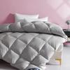 White Goose Down Comforter Double King Queen Size Hotel Fluffy Duvet Insert All Season Thickened Warm Quilt Solid Color Blanket