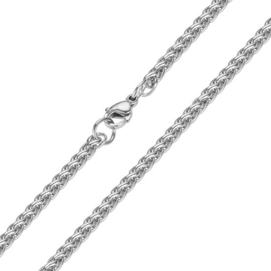 Collana a Catena di Grano per Uomo Tono Oro Argento Nero Catene di Grano 3mm Collana in Acciaio al Titanio per Uomo Ragazzo Regali di Compleanno