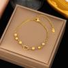 French Titanium Steel Heart Choker Necklace And Bracelet Set Sweet Peach Heart Tassel Design Women Jewelry
