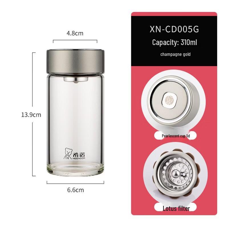 Heenoor Portable Tea Infuser Glass Bottle