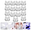[EXCEART] [ ] DIY Unpainted Fox Masks, Cat Masks, Half Masks, Animal Fox Shape, Paper Pulp, Blank Face, Ball, Costume Party, White, 15 Pieces