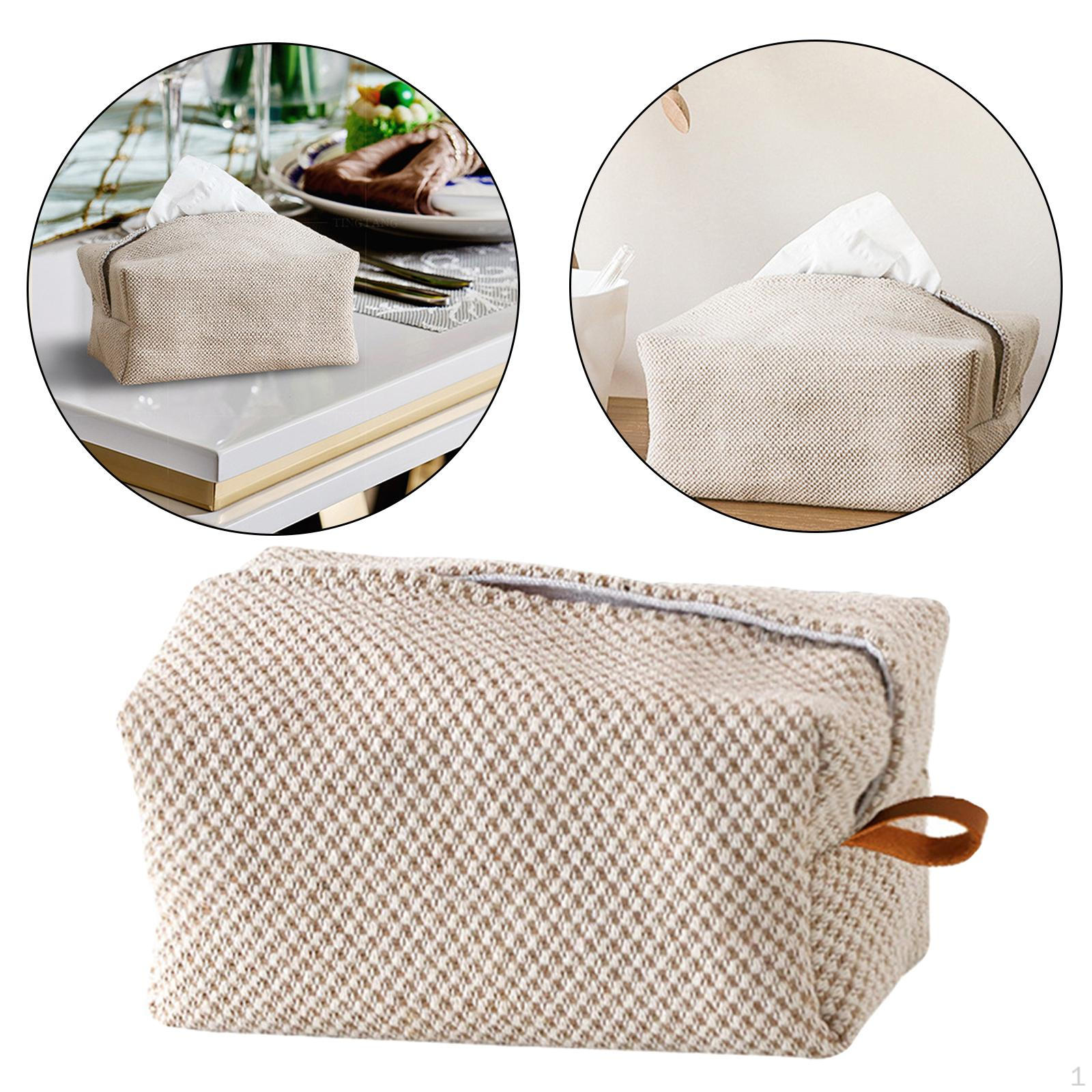 

Cloth Linen Tissue Box Holder Rectangle ,Chic Container Case Cover for Home Kitchen світло-коричневого кольору