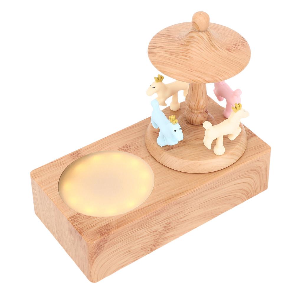 Carousel Speaker Cute Wireless Bluetooth 5.0 Speaker with Light 1200mAh Battery for Home Bedroom Decor