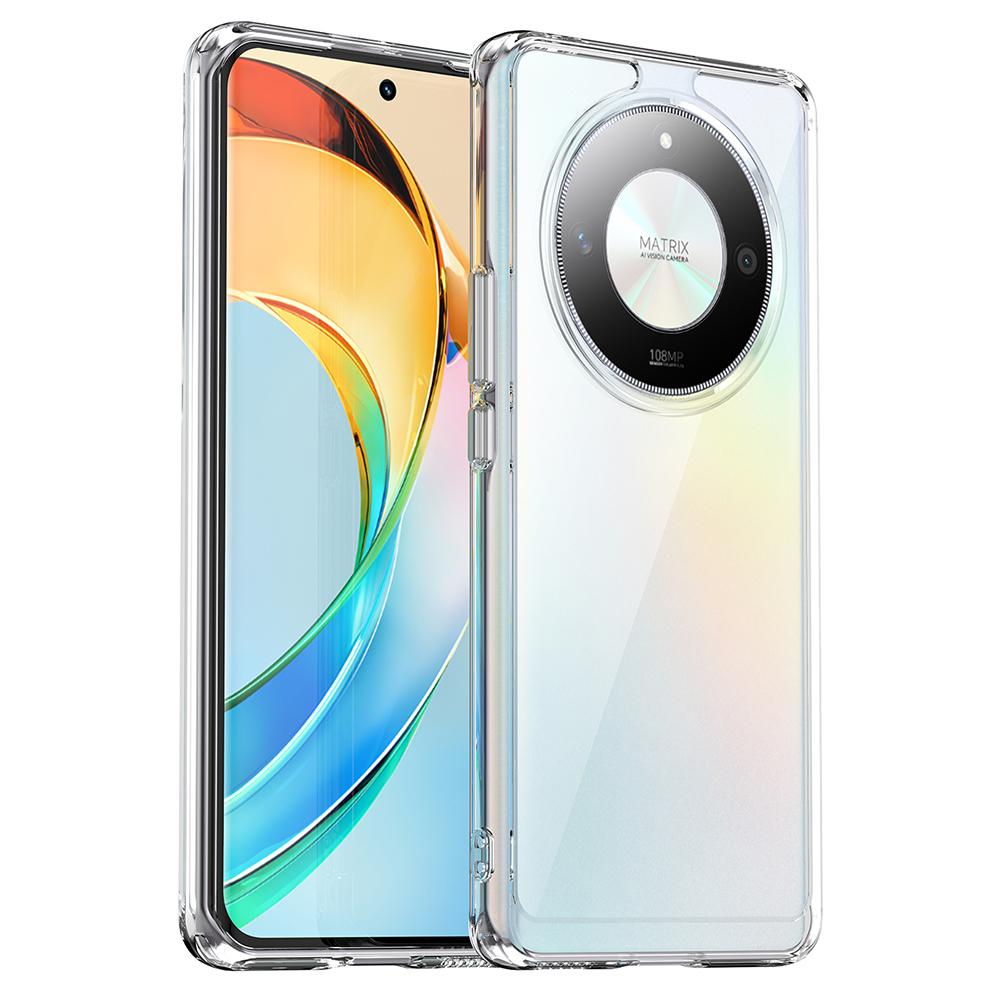 WANLONFENG MF Series for Honor X9b 5G Case TPU+Acrylic Clear Phone Cover with Tempered Glass Film
