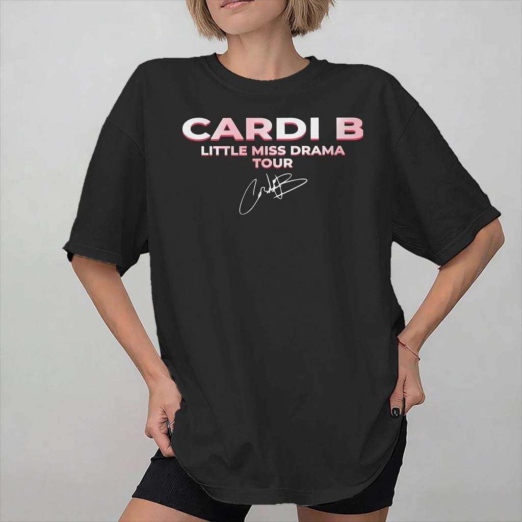 Unisex Women New Arrival Cardi B Tour Concerts Little Miss Drama 2026 Tour Tee T Shirt 100 Cotton Tshirts Clothing