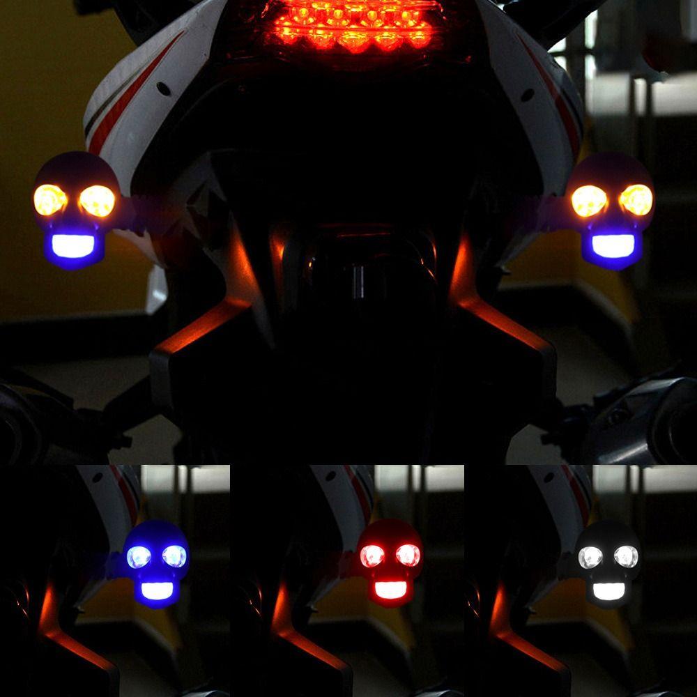 2Pcs Universal Fit Motorcycle Turn Signal Lights DC 12V LED Motorcycle Lights Auxiliary Lighting