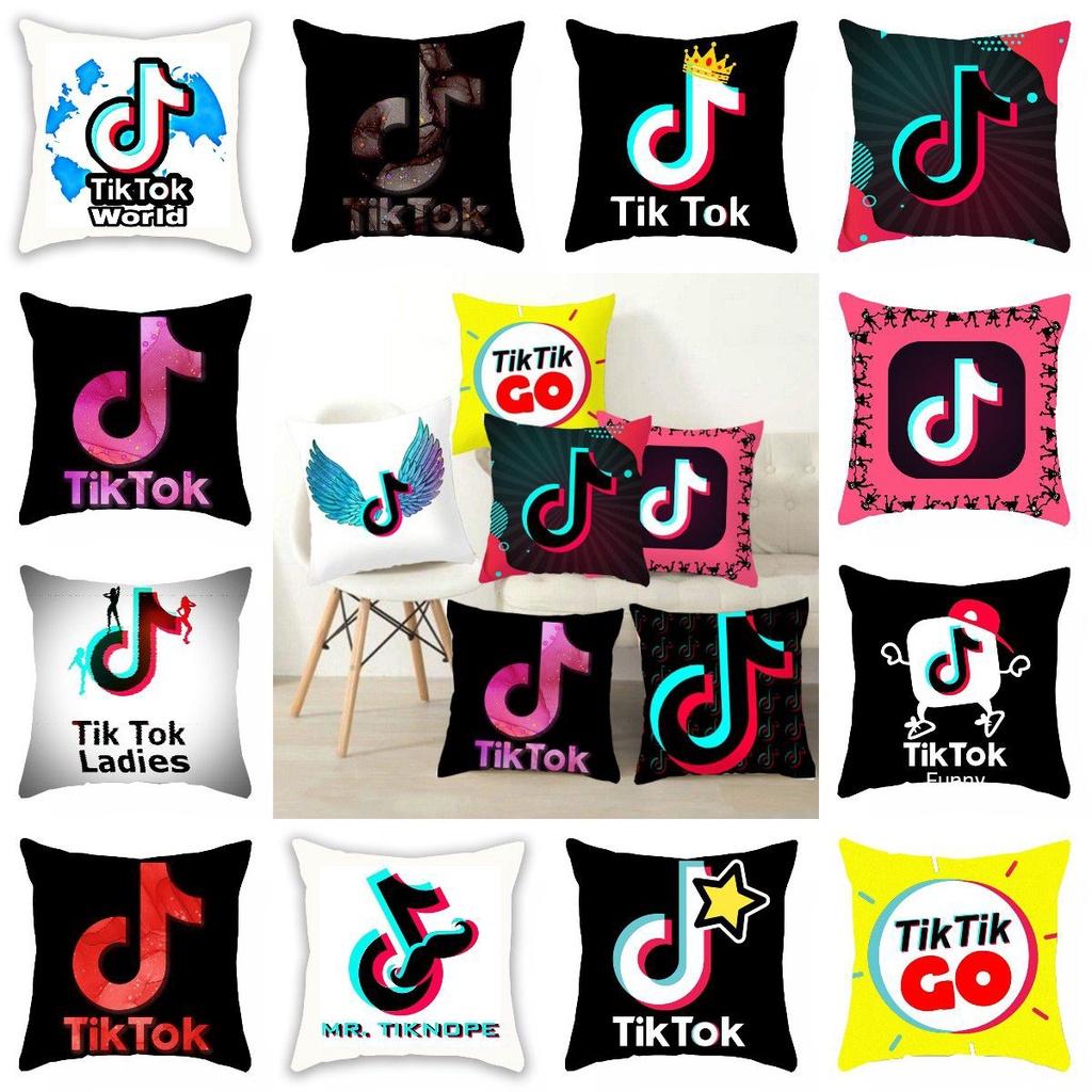Tiktok Pattern Decorative Cushion Cover Soft Pillow Case For Home And Car 18inch