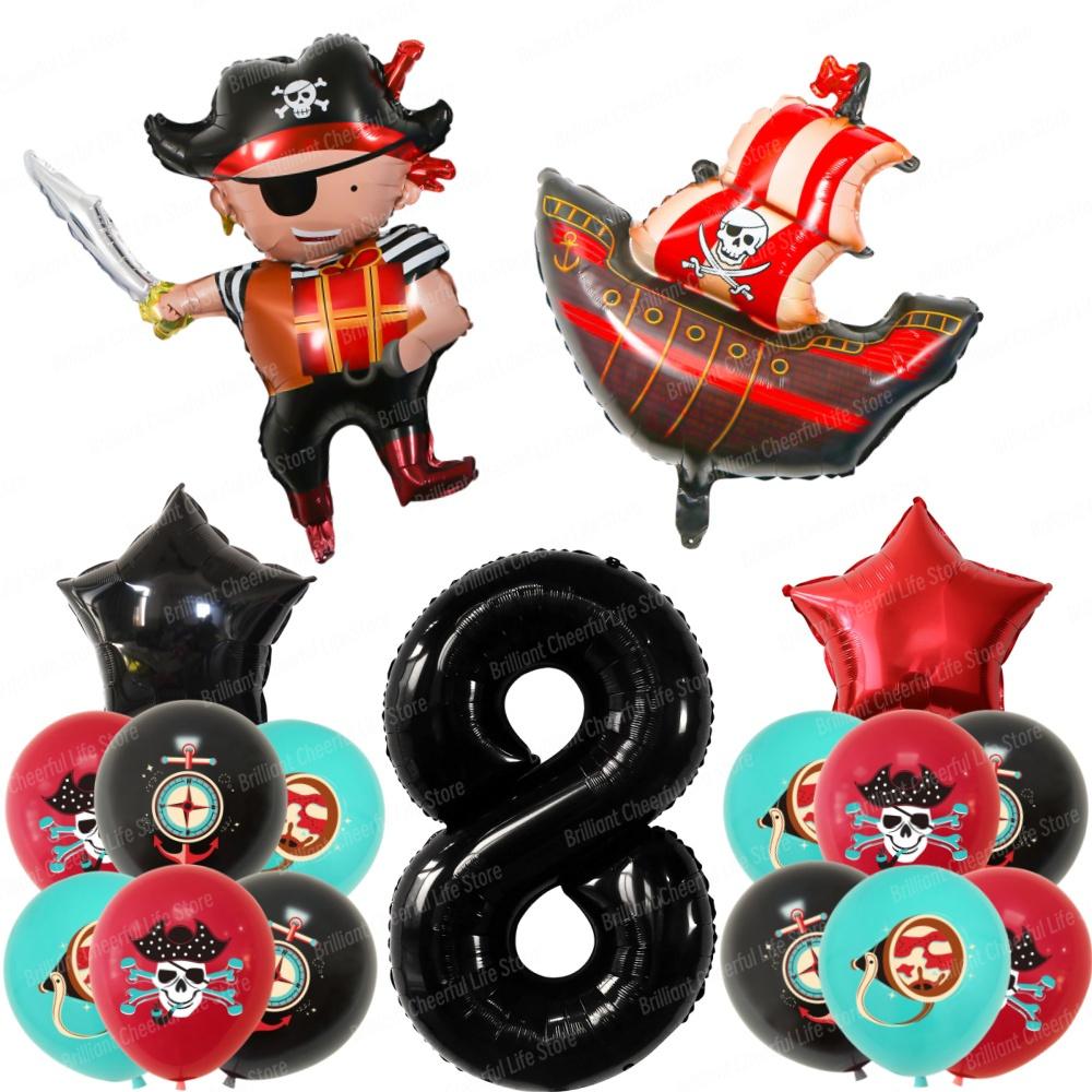 Caribbean Pirates Birthday Decorations Paper Plate Cup Napkins Banner Tablecloth For Kids Boys Baby Shower Pirate Party Supplies
