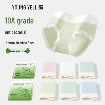 YOUNGYELL Women's Seamless Antibacterial Mid-Waist Underwear 4-Pack