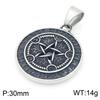 Nordic Viking Exaggerated Pendant, Retro Turquoise Lucky Octagram Devil'S Eye Titanium Steel Men'S Pendant