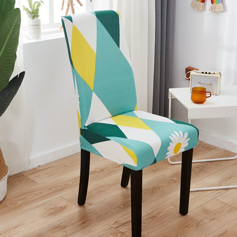 Stretch Chair Covers with Prints Modern Office Chair Slipcovers Elastic Spandex Seat Covers for Home Decor