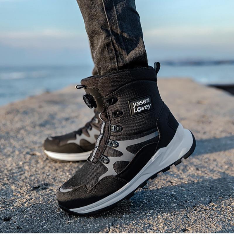 Fashion Mens Snow Boots Winter Plush Warm Cotton Boots Outdoor Waterproof High Top Boot Non-slip Hiking Boots for Men Sneakers Botas2025