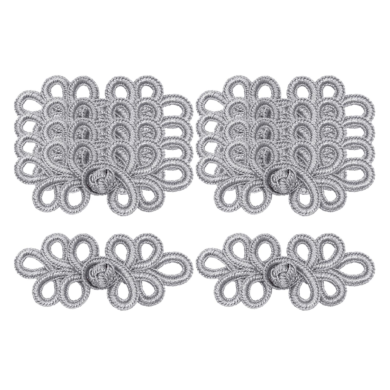 

10Pair Chinese Knots Frog Buttons Sewing Button Closure Fasteners Traditional Handcraft Button Decor Closure Button For Sewing серебряный