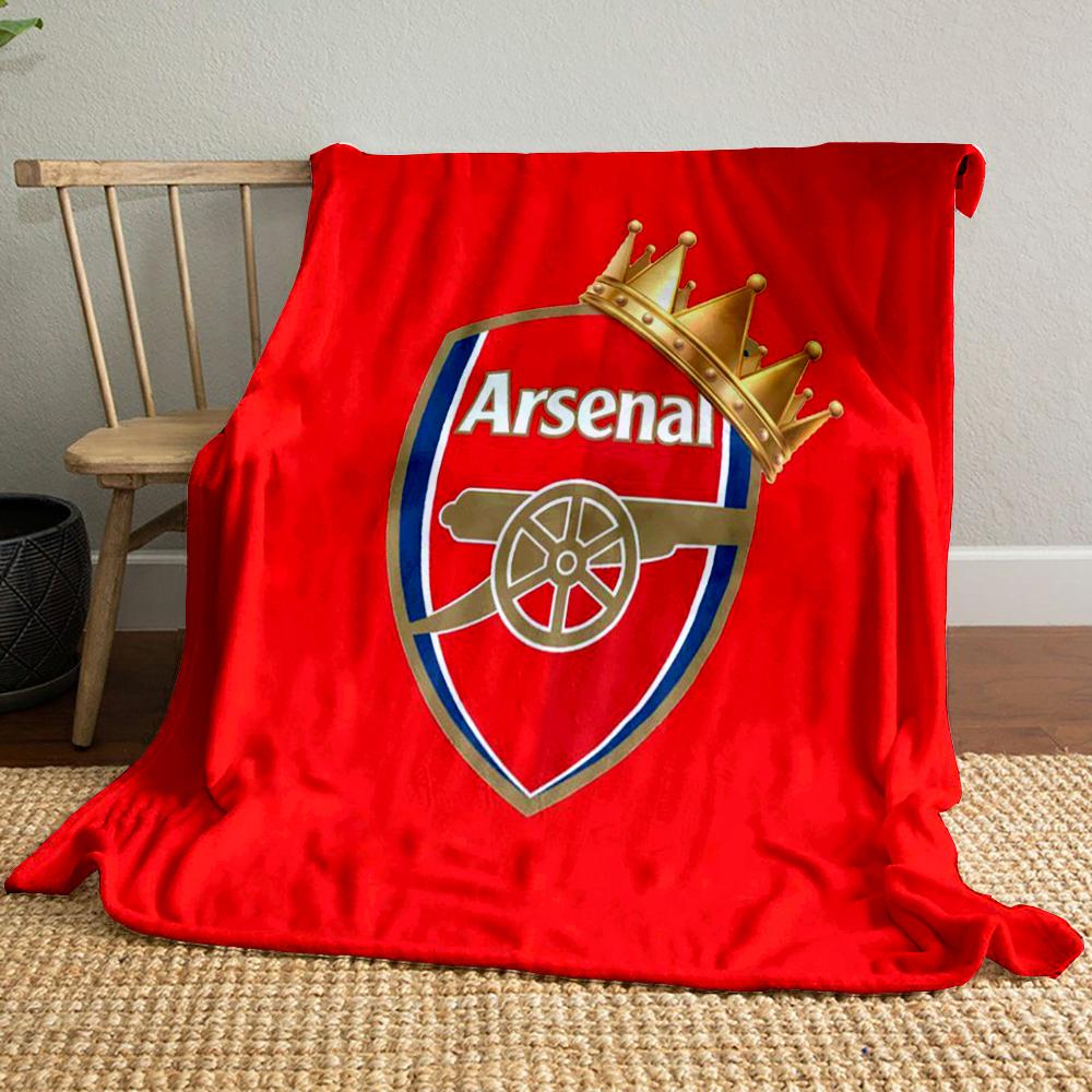 Arsenal Logo Blanket Set Red Designed Flannel Blanket for Bedroom, Living Room, Sofa, and Nap