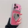 Glitter Heart Mirror Stand Case for iPhone 13/14/15/16/17 Pro Max