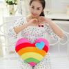40X35Cm Rainbow Heart Plush Pillow Stuffed Colorful Sweet Cushion Sofa Chair Home Decoration Halloween'S Day Gift