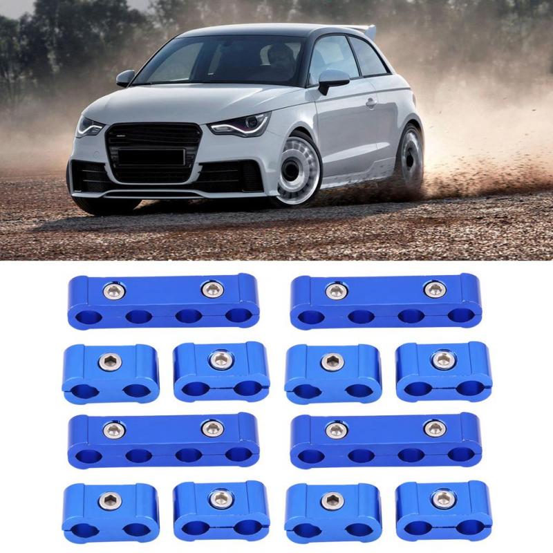 12Pcs Braided Engine Spark Plug Wire Hose Separator Clamp Fitting Kit for 8mm 9mm 10mm Suuonee Hose Separator