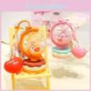 And Adorable Pink Orange Acrylic Cream Bear Globe Keychain Cute Cartoon Accessory