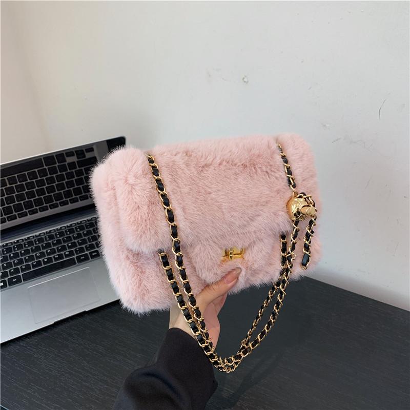 Fashionable Autumn and Winter Fur Bag, Chain Bag, Hand and Shoulder Crossbody Bag