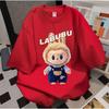 Summer New 2025 Women Labubu Anime Printing Short Sleeved T Shirt Round Neck Daily Fashion Clothes
