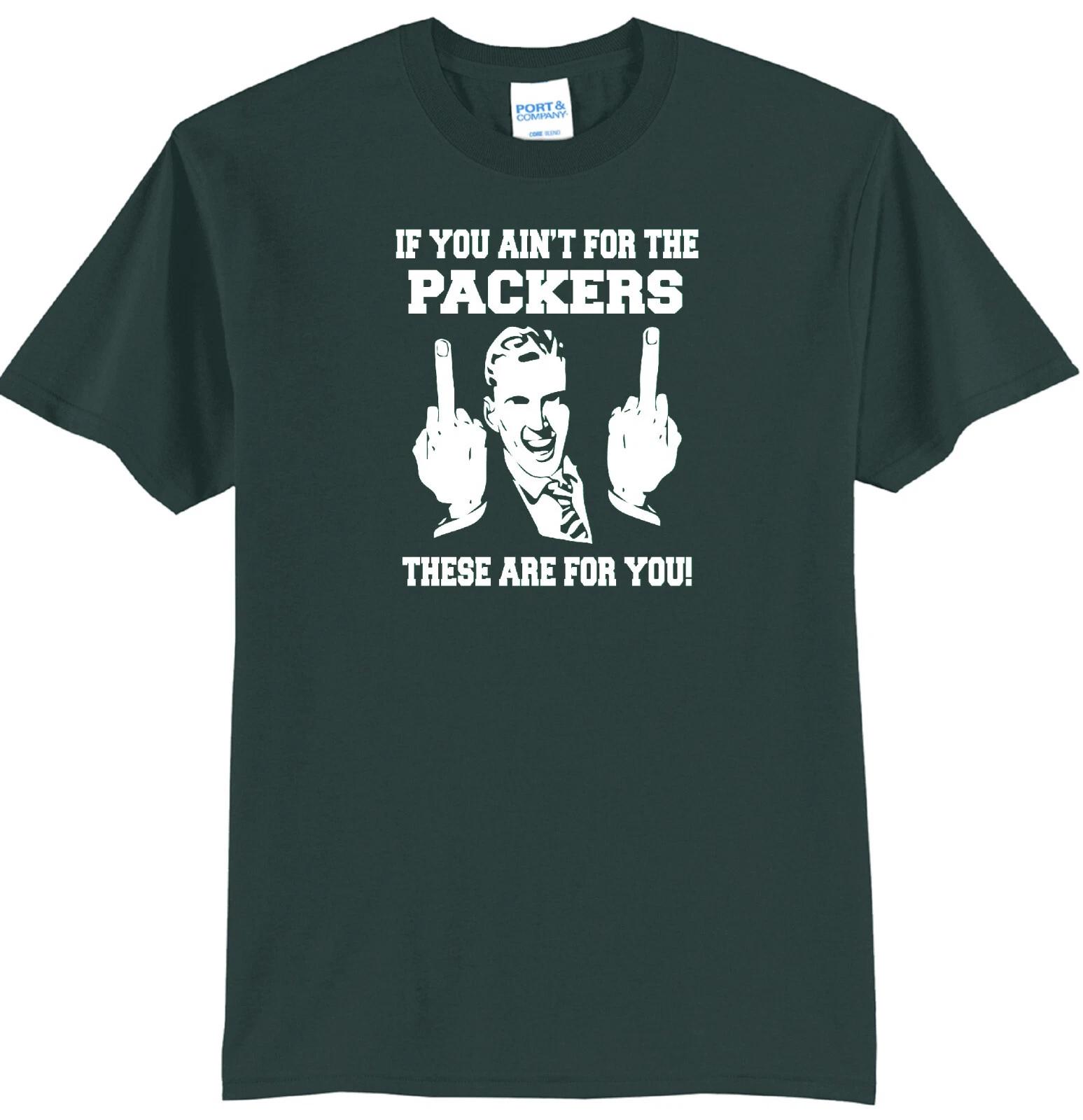 PACKERS FLIP THE BIRD HARDCORE FOOTBALL FAN MIDDLE FINGER GREEN T-shirt JERSEY S