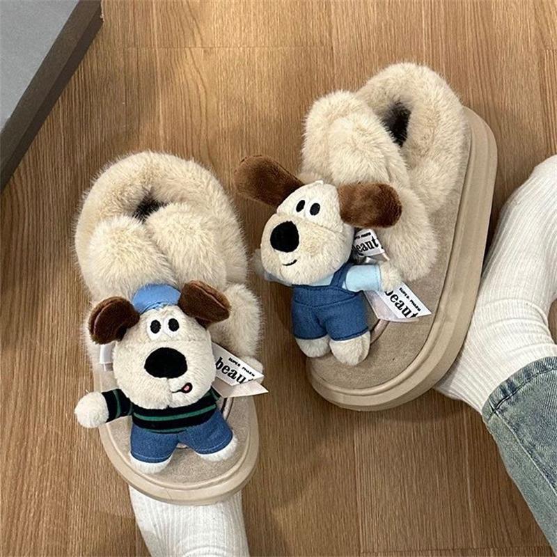 New Fashion Cartoon Women's Slippers Big Size 41 Warm Plush Winter Slippers Women Comfort Soft Indoor Slippers Pantuflas Mujer