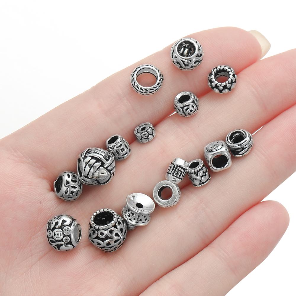 1pcs/lot 925 Sterling Silver Various Shape Silver Color Beads For DIY Jewelry Necklace Bracelets Making Supplies Accessories