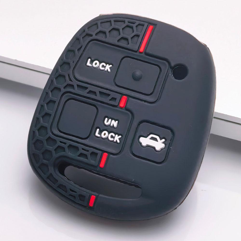 Silicone Key Fob Cover Fit for Toyota Camry Corolla RAV4 Highlander Matrix Sequoia Sienna Tacoma Tundra This Soft, Fits Toyota Camry Corolla RAV4