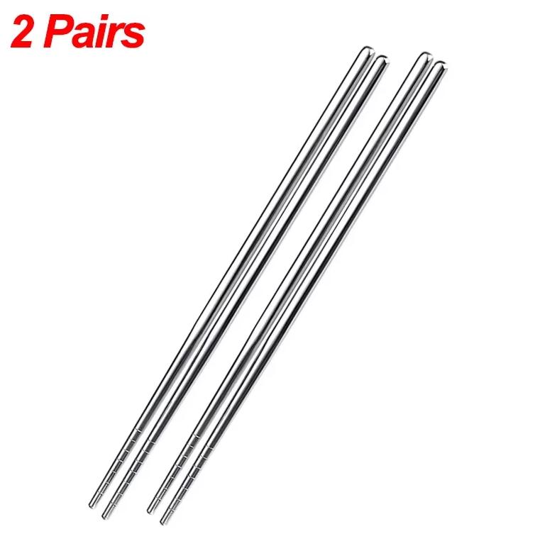 

5 Pairs of 304 Stainless Steel Chopsticks Can Be Washed in A Dishwasher, Reusable, and Slip Resistant. 5 Pairs of Gift Sets