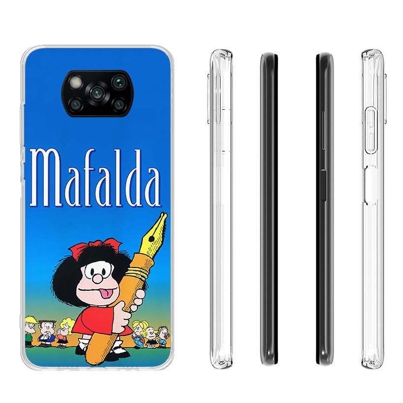 Mafalda Cartoon Case Phone Cover for Xiaomi Redmi Note 10 9 9S 8 8T 7 5 Pro Mi 12T 11T 10T 9T 12 11 Lite A3 A2 Trend Fundas Mi 1