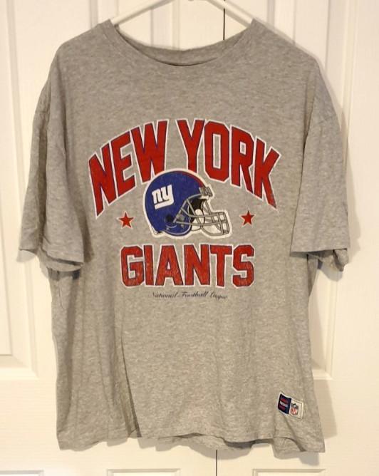NEW YORK GIANTS NFL Team Apparel Heather Grey Short Sleeve TShirt Size Adult XL Unisex T-Shirt S