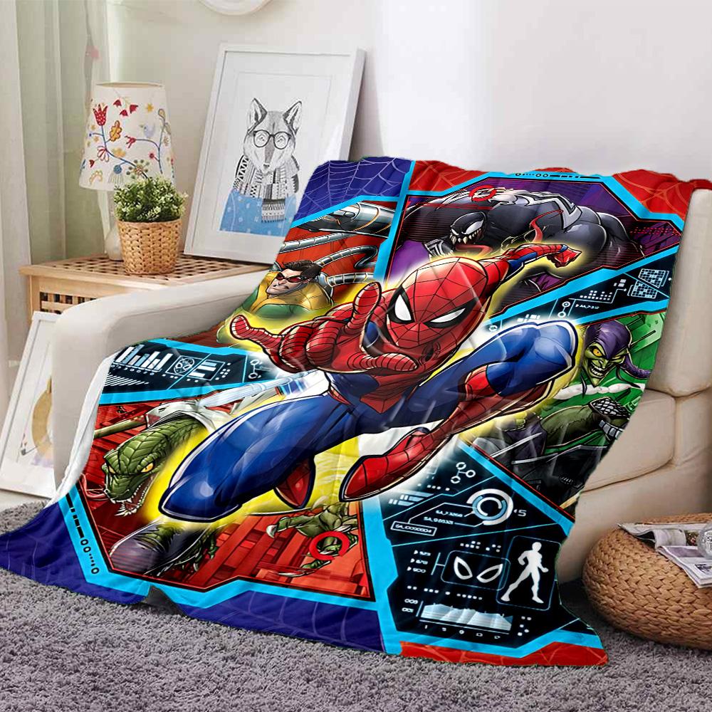 1pc Spiderman Three Faces flannel Blanket for Super Soft Cute Comfort Blanket for Travel Bedding Couch Sofa Blanket Y82561