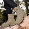 Botas de Hombre de Cuero de Caña Alta Transpirables Botas de Combate del Desierto para Exterior Antideslizantes Botas de Senderismo para Hombre Botas de Motociclista Botines de Trabajo