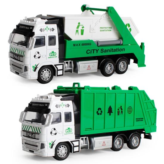 Kids Toy Car Pull Back Alloy Vehicle Model Engineering Garbage Sanitation Truck