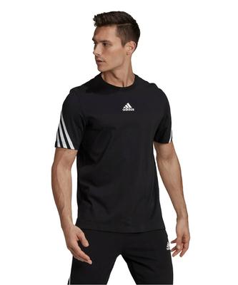 Adidas Short Sleeve Tape Black Size Small Men's 3-Stripes T-Shirt, (GP4118), (Japan Size) (A9462)