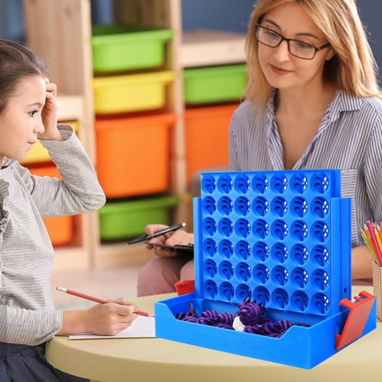 4-In-A-Row Board Game with 3D Printed Spiral Chess Connecting Four Strategy Game Parent-child Interactive