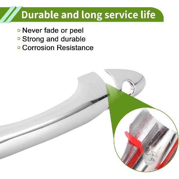 Exterior Door Handle Cover Trim Door Handle Cover for Kia Sportage R 2011-2015 (Only Fit the Left Hand Drive Model) Silver Tone ABS 1 Set