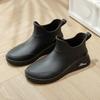 Autumn and winter low-top rain shoes women's fashion outer wear short tube adult women's cute waterproof shoes non-slip women's cotton warm