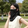 Maschera Facciale da Esterno, Copertura Solare in Seta di Ghiaccio per Viso, Collo e Clavicola, Elastico per Orecchie, Scudo Solare per Angoli degli Occhi per Uso Esterno Estivo
