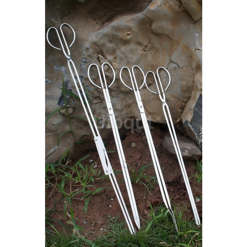 Stainless Steel Fire Tongs Coal Grabber Trash Picker Household Vintage Extended Kitchen Coal Grill Tongs Large and Small Sizes
