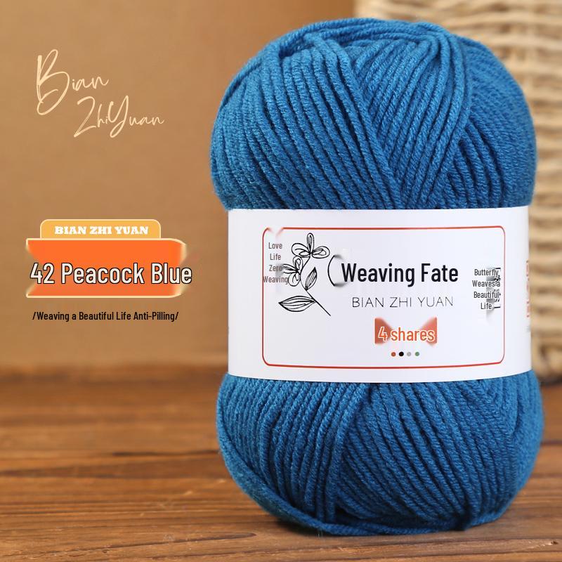 4-Ply Milk Cotton Yarn: DIY Crochet Kit for Scarf, Sweater, Bouquet Crafting - Combed Cotton Skein
