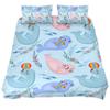 3D Sea Lion Duvet Cover King/Queen Size,Cute Cartoon Sea Lion Sleeping Print Bedding Set for Kids Boys,ocean Animals Quilt Cover
