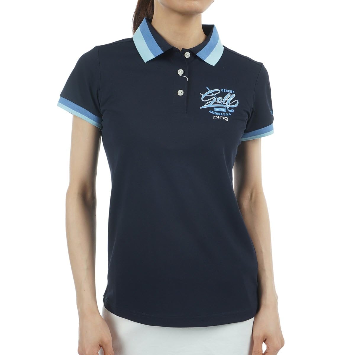 

Ping Apparel Women s Short Sleeve Polo Shirt (One-Point Logo) / Golf / 622-5160304 120_Navy S