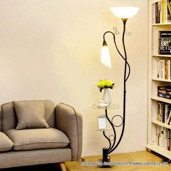 Nordic Modern Minimalist Floor Lamp with Remote Control and Coffee Table Storage for Bedroom, Living Room, or Bedside