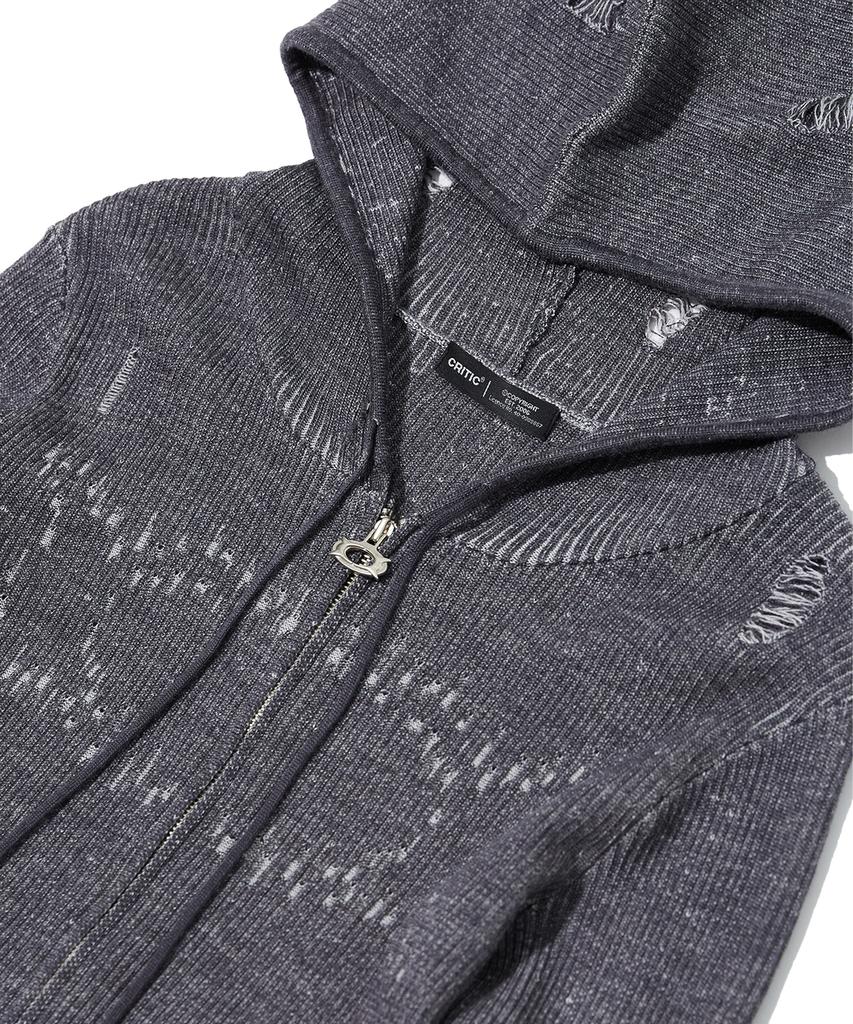 CRITIC Wormhole Hoodied Knit(For Women) Charcoal