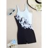 2026 New Racing Swimsuit Women's Personalized Printed One-piece Boxer Briefs Casual Conservative Swimwear