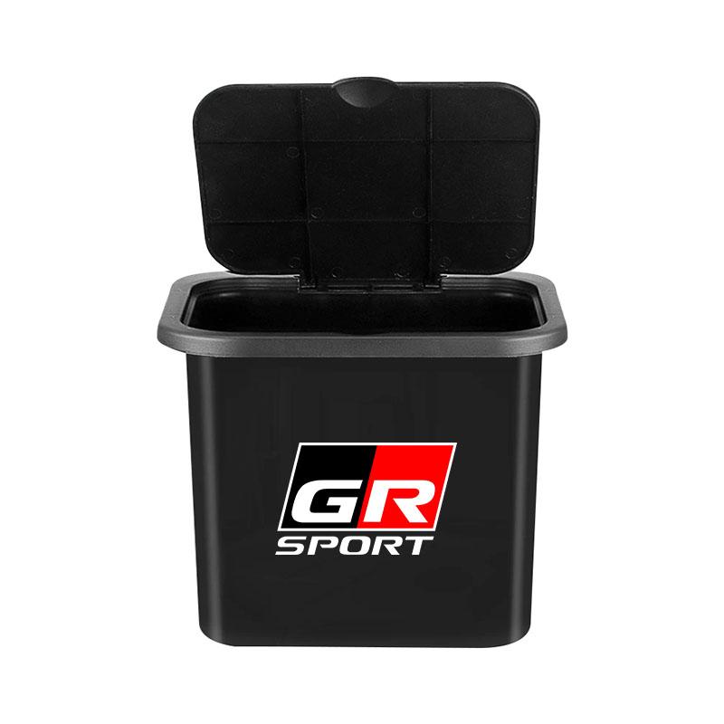 1Pcs Car Hanging Trash Bin Seat Back Storage Box Phone Holder Hook For Toyota GR Sport Gazoo Racing Yaris 86 Corolla Hilux Supra