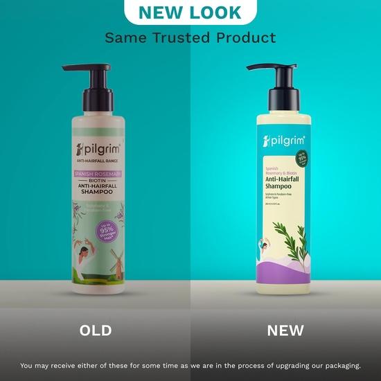 Șampon anti căderea părului cu rozmarin spaniol și biotină Pilgrim pentru reducerea căderii și ruperii părului 200ml | Păr cu până la 95% mai puternic | Pentru bărbați și femei