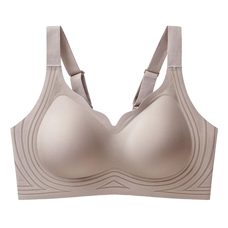 Liquid elastane lift non-magnetic bra upper support gathering breathable latex inner cup non-marking nude jelly bra